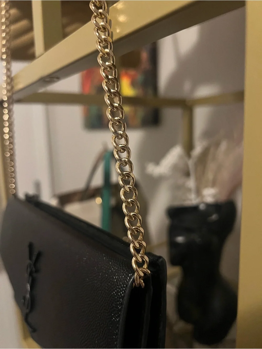 Yves Saint Laurent Black Leather Envelope Wallet